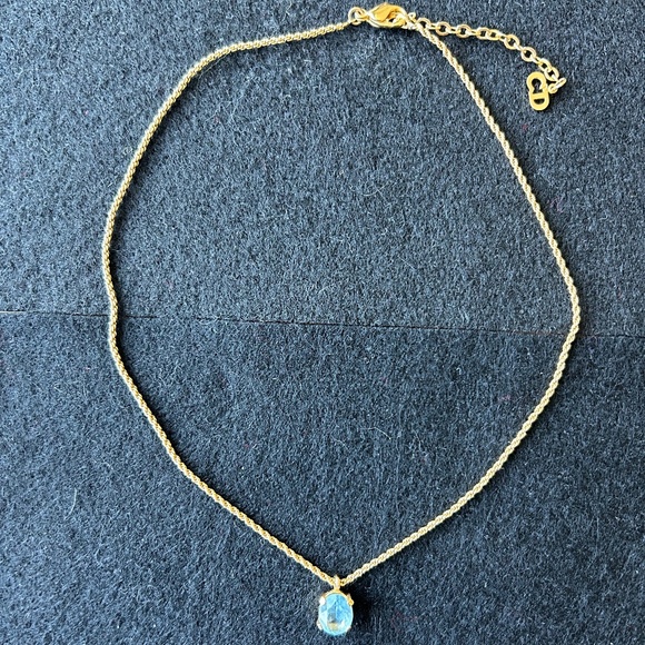 Christian Dior Blue Rhinestone Necklace - Picture 1 of 3